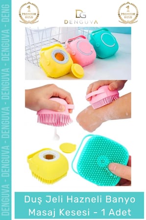#kese silikon peeling etkili ergonomik hijyenik yumuşak dokulu duş jeli hazneli banyo masaj kesesi - 1 adet