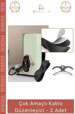 #KabloDüzenleyici Mutfak Tezgah Küçük Ev Aletleri Airfryer Kahve Makinesi Siyah Kablo Düzenleyici - 2 Adet