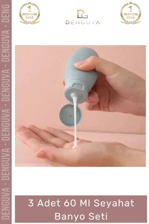 60ml Seyahat Banyo Seti 3'lü Boş Şişe Sıvı Taşıma