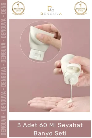 60ml Seyahat Banyo Seti 3'lü Boş Şişe Sıvı Taşıma