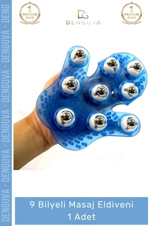 #MasajEldiveni Profesyonel Çelik Bilyeli Vücut Sıkılaştırıcı Masaj Eldiven 9 Bilyeli Massage Glove - 1 Adet
