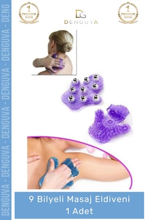 #MasajEldiveni Profesyonel Çelik Bilyeli Vücut Sıkılaştırıcı Masaj Eldiven 9 Bilyeli Massage Glove - 1 Adet