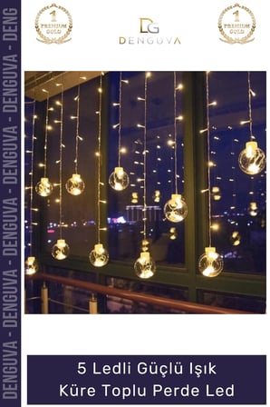 #Led Dekoratif Ambiyans Aydınlatma Modern Şık 5 LEDli Güçlü Işık Küre Toplu Perde Led