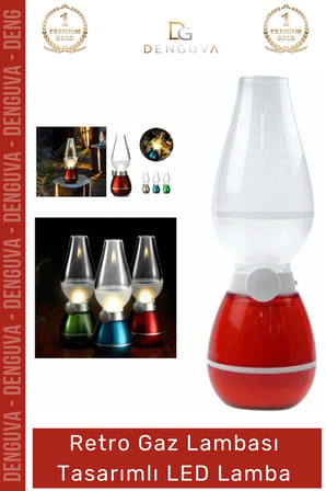 #ledlamba nostaljik şarjlı usb üfleme sensörlü dimmerli masa retro gaz lambası tasarımlı led lamba - 1 adet