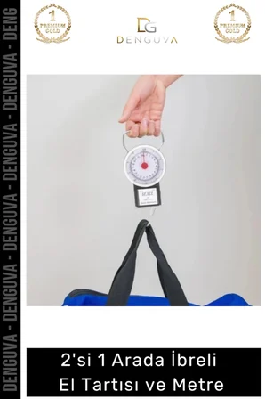#Tartı Hassas Mekanik Bagaj Balık Askılı 35 Kg Yaylı 2'si 1 Arada İbreli El Tartısı Metre