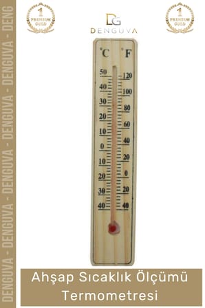 #Termometre Doğal Ahşap Hassas Analog İç Mekan Duvar Tipi Kaliteli Sıcaklık Ölçümü Termometresi 15cm - 1 Adet