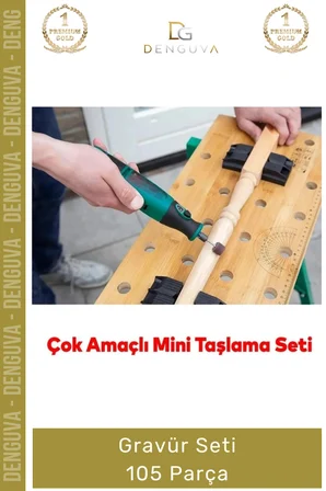 #GravürSeti 105 Parça Hobi Gravür Matkap Taşlama Uyumlu Hassas Zımparalama Polisaj Fırçalama Seti