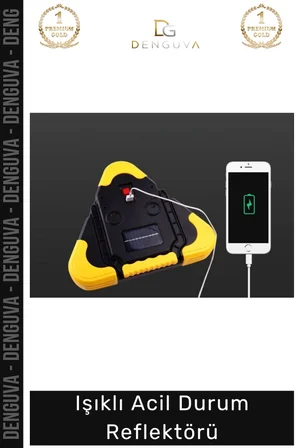 #Reflektör Solar LED Güneş Panelli Powerbank Şarjlı Katlanabilir Trafik Işıklı Acil Durum Reflektör