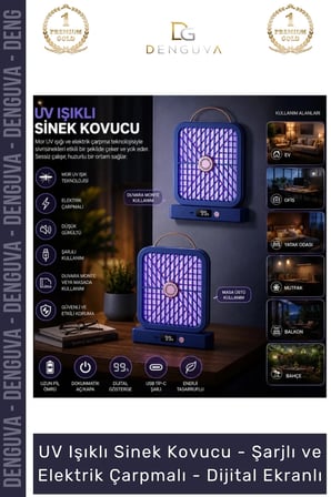 #SinekKouvucu Sinek Kovucu Mor UV Işık Şarjlı Taşınabilir Haşere Elektrik Çarpmalı Dijital Ekranlı