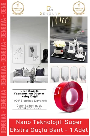 #Bant Çift Taraflı Akrilik Silikonize Şeffaf Güçlü Yapışkanlı Montaj Bant 18 mm x 2 metre - 1 Adet