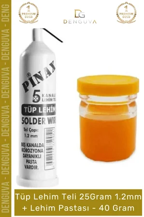 #LehimTeli Profesyonel Elektronik Tamir Havya Malzemesi Lehim Teli 25 Gr 12mm + Lehim Pastası 40 Gram - 1 Adet