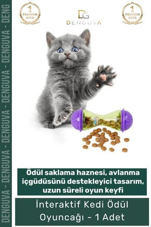 #KediOyuncağı İnteraktif Kedi Avlanma İçgüdüsü Destekleyici Dayanıklı Mor Yeşil Ödül Mamalı Oyuncak