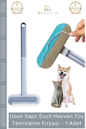 #tüyfırçası uzun saplı evcil hayvan kedi köpek koltuk halı araba mikrofiber tüy temizleme fırçası - 1 adet