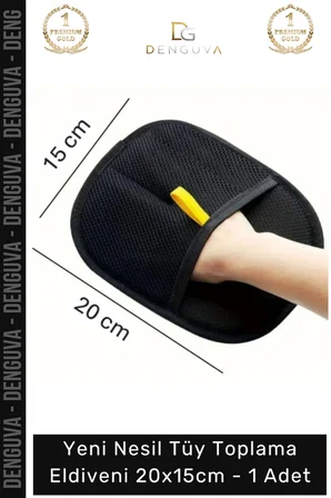 #TüyEldiveni Mikrofiber Çift Yönlü Ergonomik Evcil Hayvan Kedi Köpek Toz Tüy Toplama Eldiveni 20x15 cm - 1 Adet