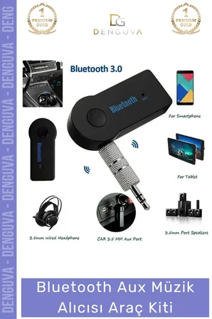 #AraçKiti Kablosuz Bluetooth Ses Aktarım Modülü Mikrofonlu Handsfree Aux Müzik Alıcısı Araç Kiti