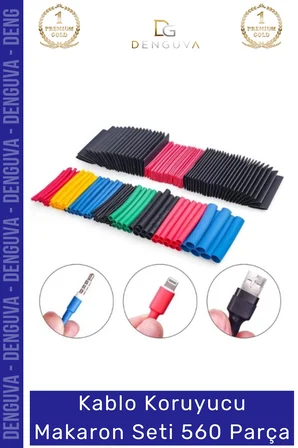 #MakaronSeti Isı Büzüşmeli Daralan Kablo Koruma Elektriksel İzolasyon Termal Makaron Seti 560 Parça