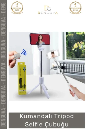 #TripodÇubuk Katlanabilir Stabil Çekim Dönebilen Bluetooth Taşınabilir Kumandalı Tripod Selfie Çubuğu