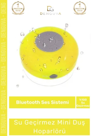 #Hoparlör Su Geçirmez Bluetooth Mikrofonlu Vantuzlu Şarjlı Taşınabilir Duş Kamp Sahil Hoparlörü