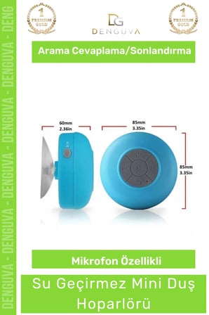 #Hoparlör Bluetooth Su Geçirmez Vantuzlu Dahili Mikrofonlu Kablosuz Şarjlı Duş Kamp Sahil Hoparlör