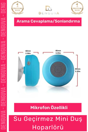 #Hoparlör Bluetooth Su Geçirmez Vantuzlu Dahili Mikrofonlu Kablosuz Şarjlı Duş Kamp Sahil Hoparlör
