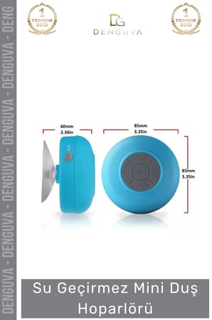 #Hoparlör Bluetooth Su Geçirmez Vantuzlu Dahili Mikrofonlu Kablosuz Şarjlı Duş Kamp Sahil Hoparlör