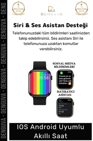 #AkıllıSaat Premium T500 Plus Ips Ekran Spor Sağlık Sensörlü Android Tansiyon Nabız Ölçer Akıllı Saat