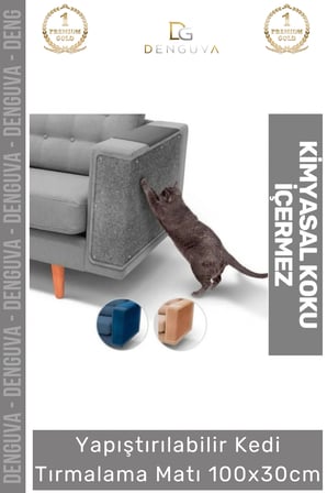 #Kedimatı Yapıştırılabilir Dayanıklı Mobilya Koruyucu  Kedi Tırmalama Matı 100X30Cm - 1 Adet