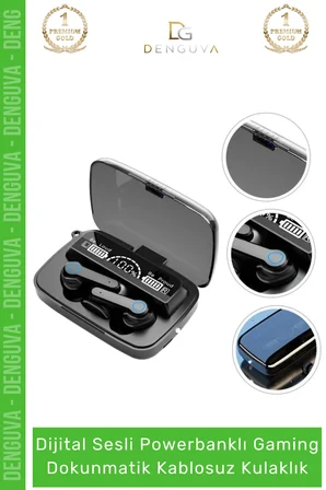#Kulaklık Powerbank LED Ekran Oyuncu ANC Suya Dayanıklı HD Ses 53 Mikrofonlu Kablosuz Kulaklık