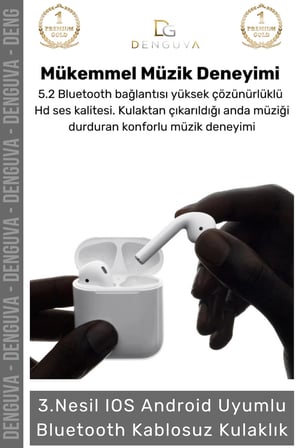 #Kulaklık Bluetooth 52 Aktif Gürültü Önleyici Stereo HD Ses Su Geçirmez Kulak İçi Kablosuz Kulaklık