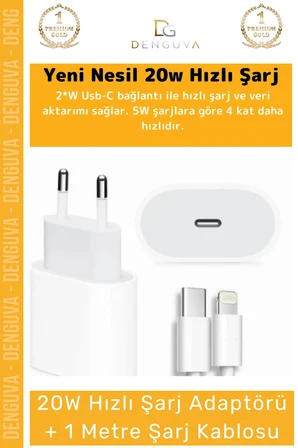 #ŞarjAleti iPhone 20W USBC Hızlı Şarj Adaptörü Lightning Kablo Akım Korumalı Seti 14 15 Plus Pro