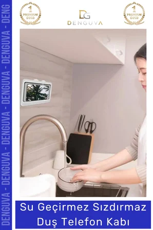 #TelefonKabı Su Geçirmez Banyo Duvar Telefon Tutucu Standı Şeffaf Hediye Buğu Yapmaz Duş Telefon Kabı