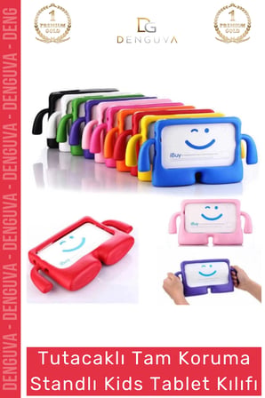 #TabletTutucu Apple iPad 7 8 9 Nesil 10 2 Inç Yumuşak Dokulu Tutacaklı Darbe Tam Koruma Standlı Kids