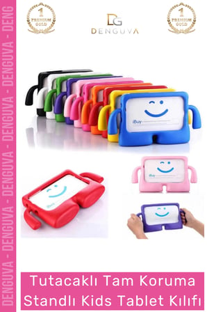 #TabletTutucu Apple iPad 7 8 9 Nesil 10 2 Inç Yumuşak Dokulu Tutacaklı Darbe Tam Koruma Standlı Kids