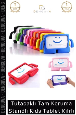 #TabletTutucu Apple iPad 7 8 9 Nesil 10 2 Inç Yumuşak Dokulu Tutacaklı Darbe Tam Koruma Standlı Kids