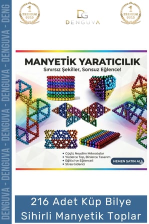 #MıknatısBilye Neodyum Mıknatıs Manyetik Bilye Stres Giderici Zeka Geliştirici Seti Adet Cube Küp Dymium