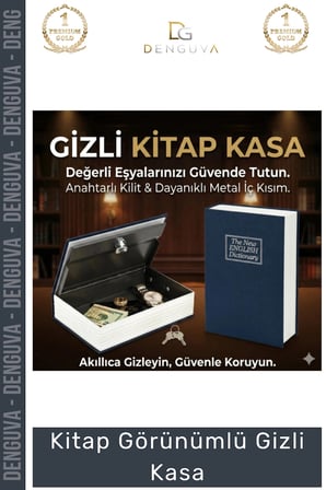 #GizliKasa Sözlük Tasarımlı Metal İç Hazneli Güvenli Kilitli Küçük Boy Kitap Görünümlü Gizli Kasa
