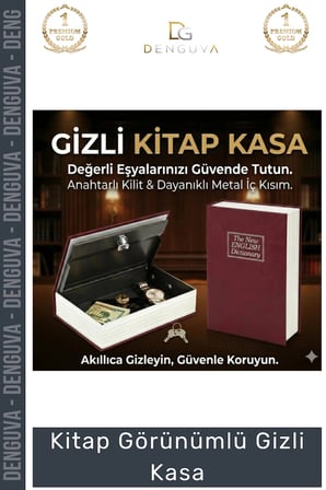 #GizliKasa Sözlük Tasarımlı Metal İç Hazneli Güvenli Kilitli Küçük Boy Kitap Görünümlü Gizli Kasa