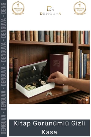 #GizliKasa Sözlük Tasarımlı Metal İç Hazneli Güvenli Kilitli Küçük Boy Kitap Görünümlü Gizli Kasa