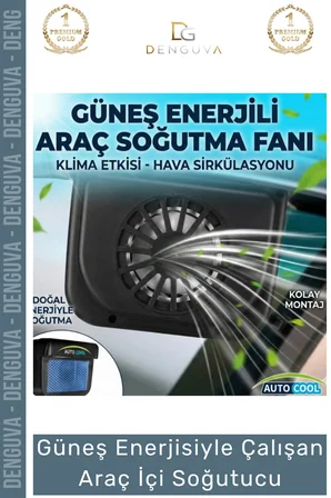 #AraçFanı Güneş Enerjili Auto Cool Portatif Oto Havalandırma Fan Sistemi Çalışan Araç İçi Soğutucu