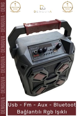 #Hoparlör Taşınabilir Bluetooth Amfili Hoparlör 65 inç USB Aux Şarjlı Mikrofon Siyah Karaoke Box