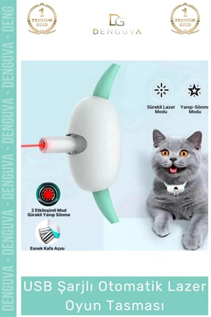 #kedilazeri otomatik usb şarjlı i̇nteraktif ayarlanabilir silikon kapanma kedi lazer oyun tasması