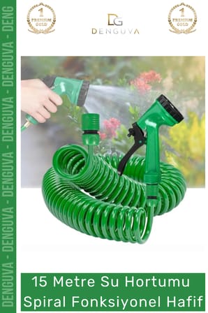 #Hortum Profesyonel Bahçe Bakımı Esnek Dayanıklı 15 Metre Su Hortumu Spiral Fonksiyonel Hafif