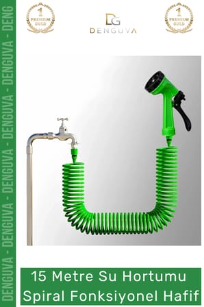 #Hortum Profesyonel Bahçe Bakımı Esnek Dayanıklı 15 Metre Su Hortumu Spiral Fonksiyonel Hafif