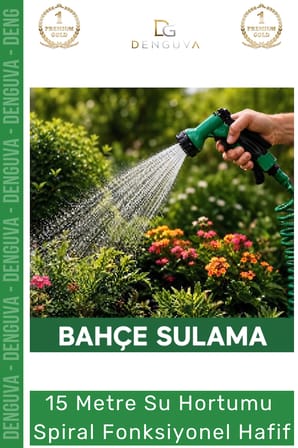#Hortum Profesyonel Bahçe Bakımı Esnek Dayanıklı 15 Metre Su Hortumu Spiral Fonksiyonel Hafif