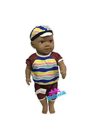 Oyuncak Büyük Boy Türkçe Konuşan Siyahi Kel Et Bebek Oyun Arkadaşım 60 Cm