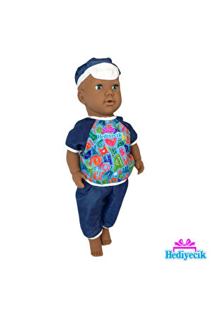 Oyuncak Büyük Boy Türkçe Konuşan Siyahi Kel Et Bebek Oyun Arkadaşım 60 Cm