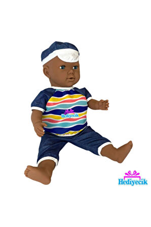 Oyuncak Büyük Boy Türkçe Konuşan Siyahi Kel Et Bebek Oyun Arkadaşım 60 Cm