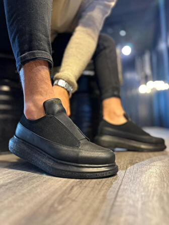 Pabucmarketi Erkek Sneakers Ayakkabı Siyah (Siyah Taban)