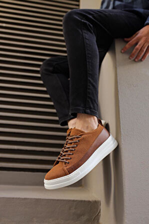 Pabucmarketi Erkek Sneakers Ayakkabı Taba Süet