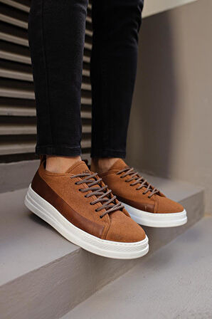 Pabucmarketi Erkek Sneakers Ayakkabı Taba Süet